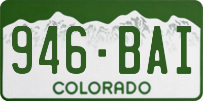 CO license plate 946BAI