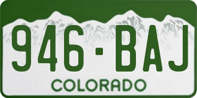 CO license plate 946BAJ