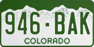 CO license plate 946BAK