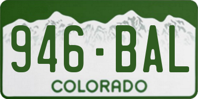 CO license plate 946BAL