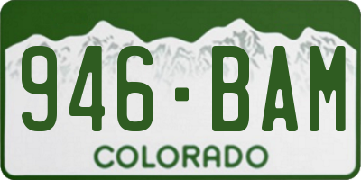 CO license plate 946BAM