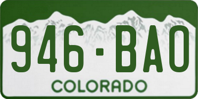 CO license plate 946BAO