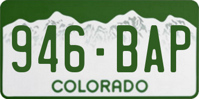CO license plate 946BAP