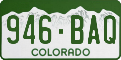CO license plate 946BAQ