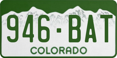 CO license plate 946BAT