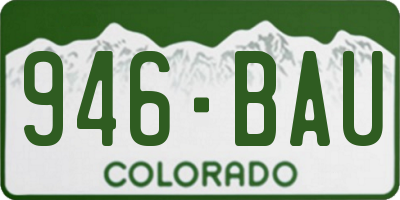 CO license plate 946BAU