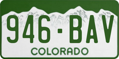 CO license plate 946BAV