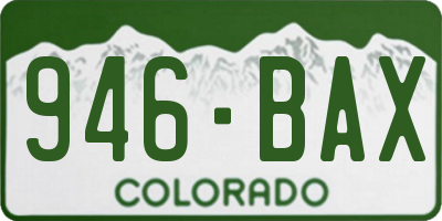 CO license plate 946BAX