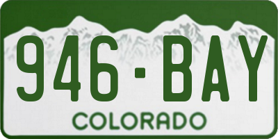 CO license plate 946BAY