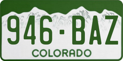 CO license plate 946BAZ