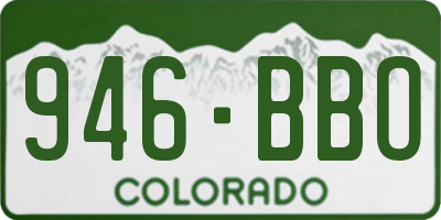 CO license plate 946BBO