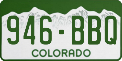 CO license plate 946BBQ