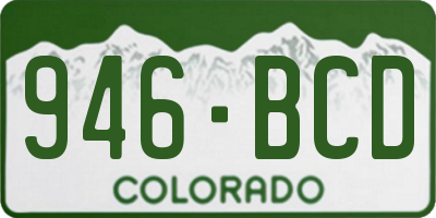 CO license plate 946BCD