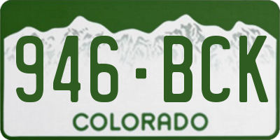 CO license plate 946BCK