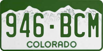 CO license plate 946BCM