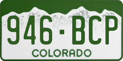 CO license plate 946BCP