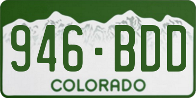 CO license plate 946BDD