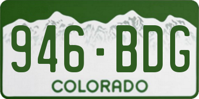 CO license plate 946BDG