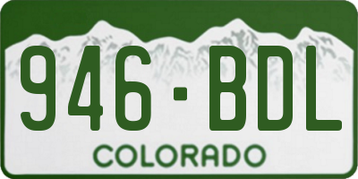 CO license plate 946BDL