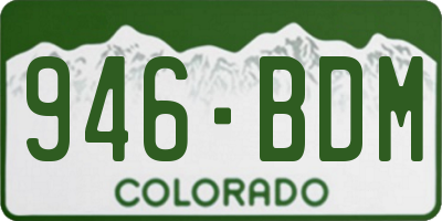 CO license plate 946BDM