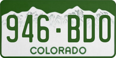 CO license plate 946BDO