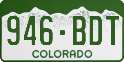 CO license plate 946BDT