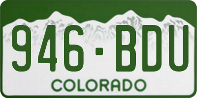 CO license plate 946BDU