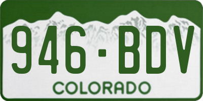 CO license plate 946BDV