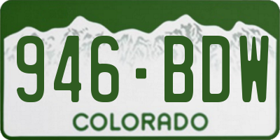CO license plate 946BDW