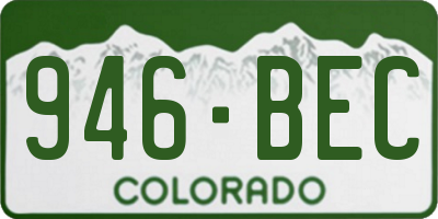 CO license plate 946BEC