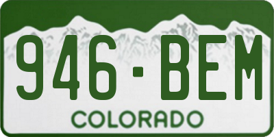 CO license plate 946BEM