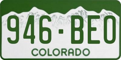 CO license plate 946BEO