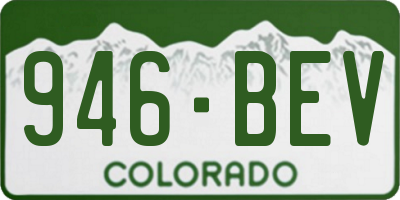CO license plate 946BEV