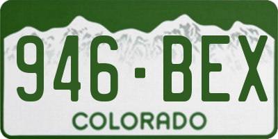 CO license plate 946BEX
