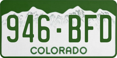 CO license plate 946BFD