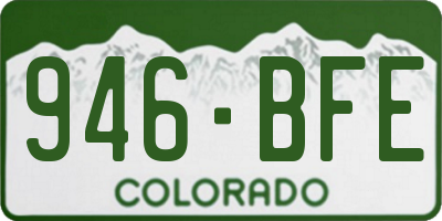 CO license plate 946BFE