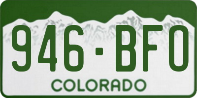 CO license plate 946BFO