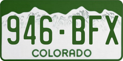 CO license plate 946BFX