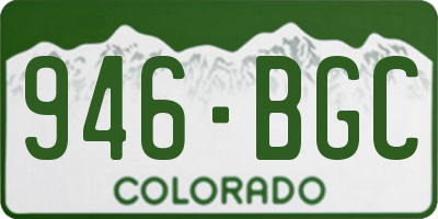 CO license plate 946BGC