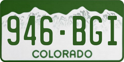 CO license plate 946BGI