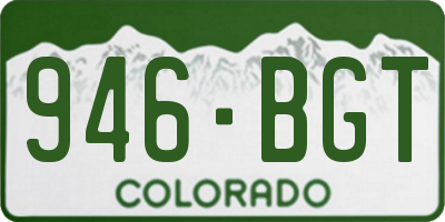 CO license plate 946BGT