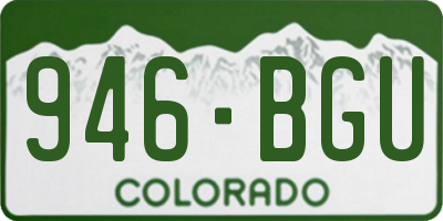CO license plate 946BGU