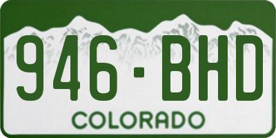 CO license plate 946BHD