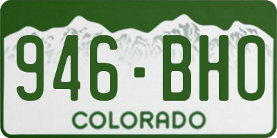 CO license plate 946BHO