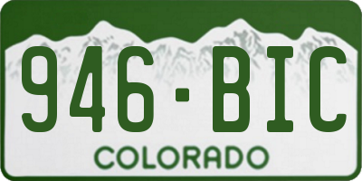CO license plate 946BIC