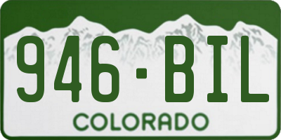 CO license plate 946BIL