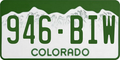 CO license plate 946BIW