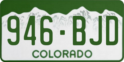 CO license plate 946BJD