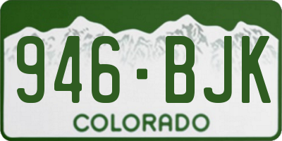 CO license plate 946BJK