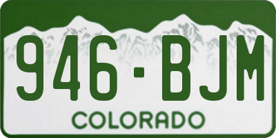 CO license plate 946BJM